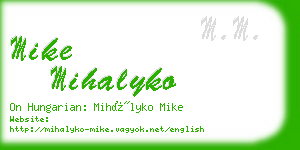 mike mihalyko business card